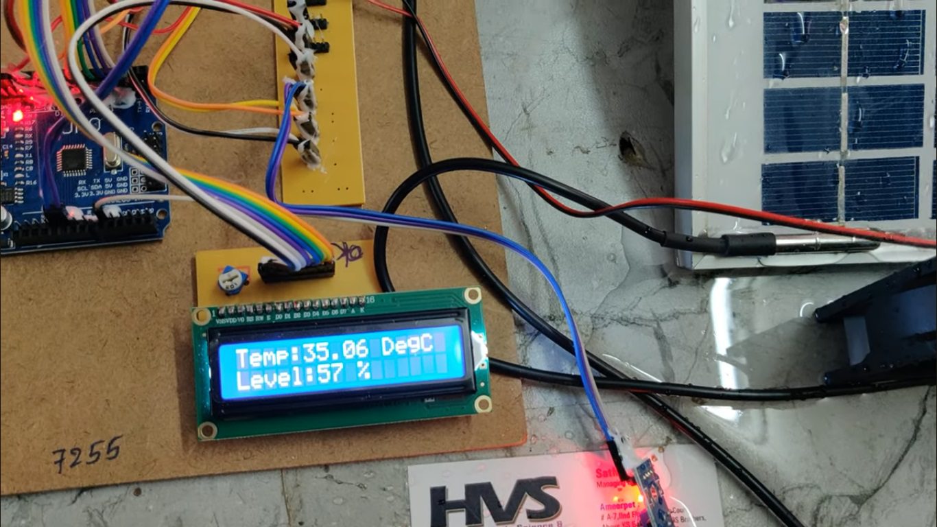 HVS-4900. Smart Temperature Dependent cooling of Solar Panel Using Arduino UNO and Thingspeak