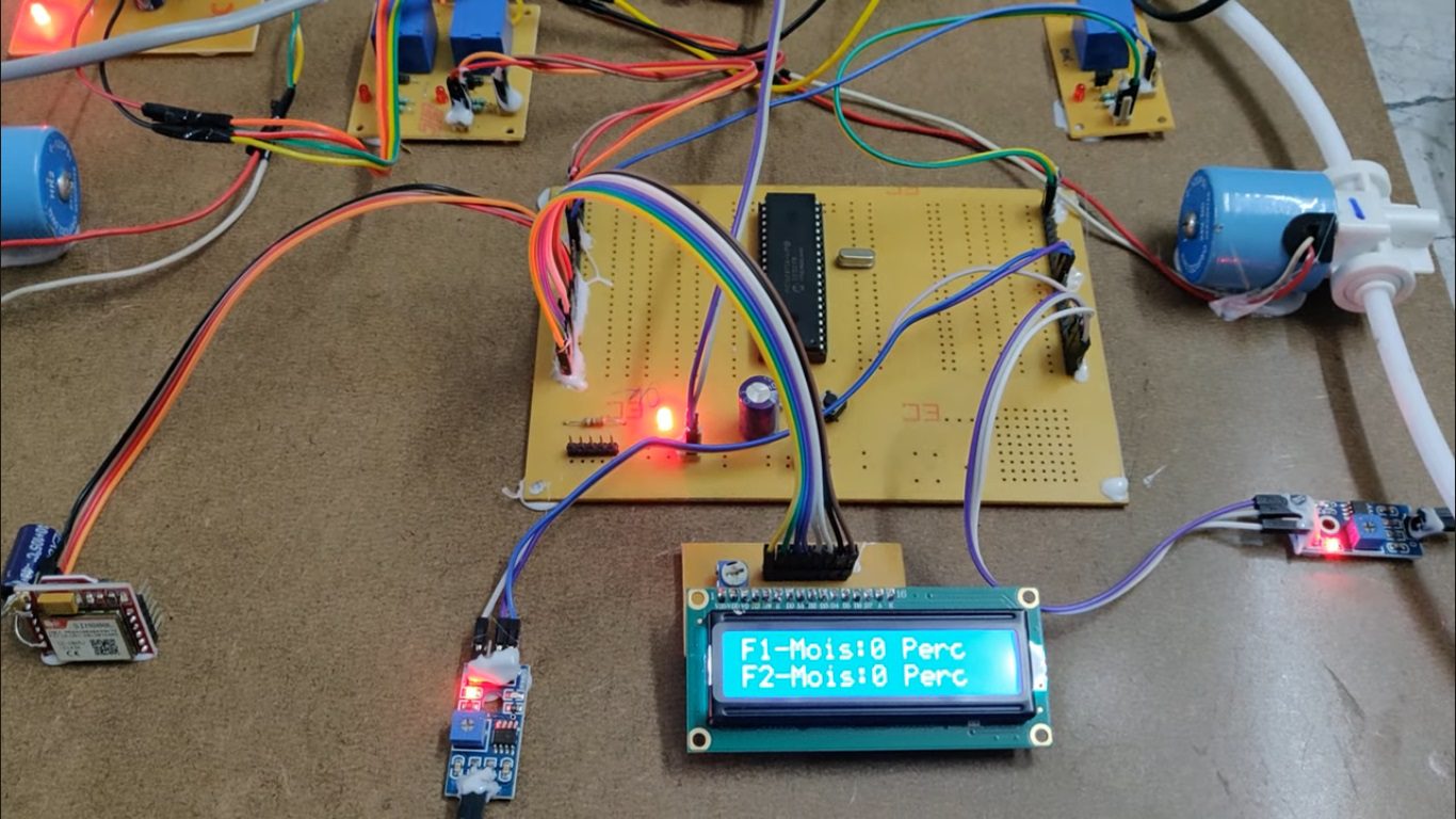 HVS-4905. Mobile (SMS)Based Embedded system for Multi-Irrigation system with Auto Water Switching.