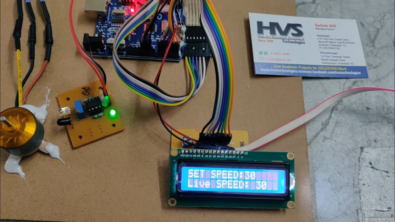 HVS-4909. BLCD Motor Speed Controlling Using Arduino UNO 4x4 keypad IR sensor.