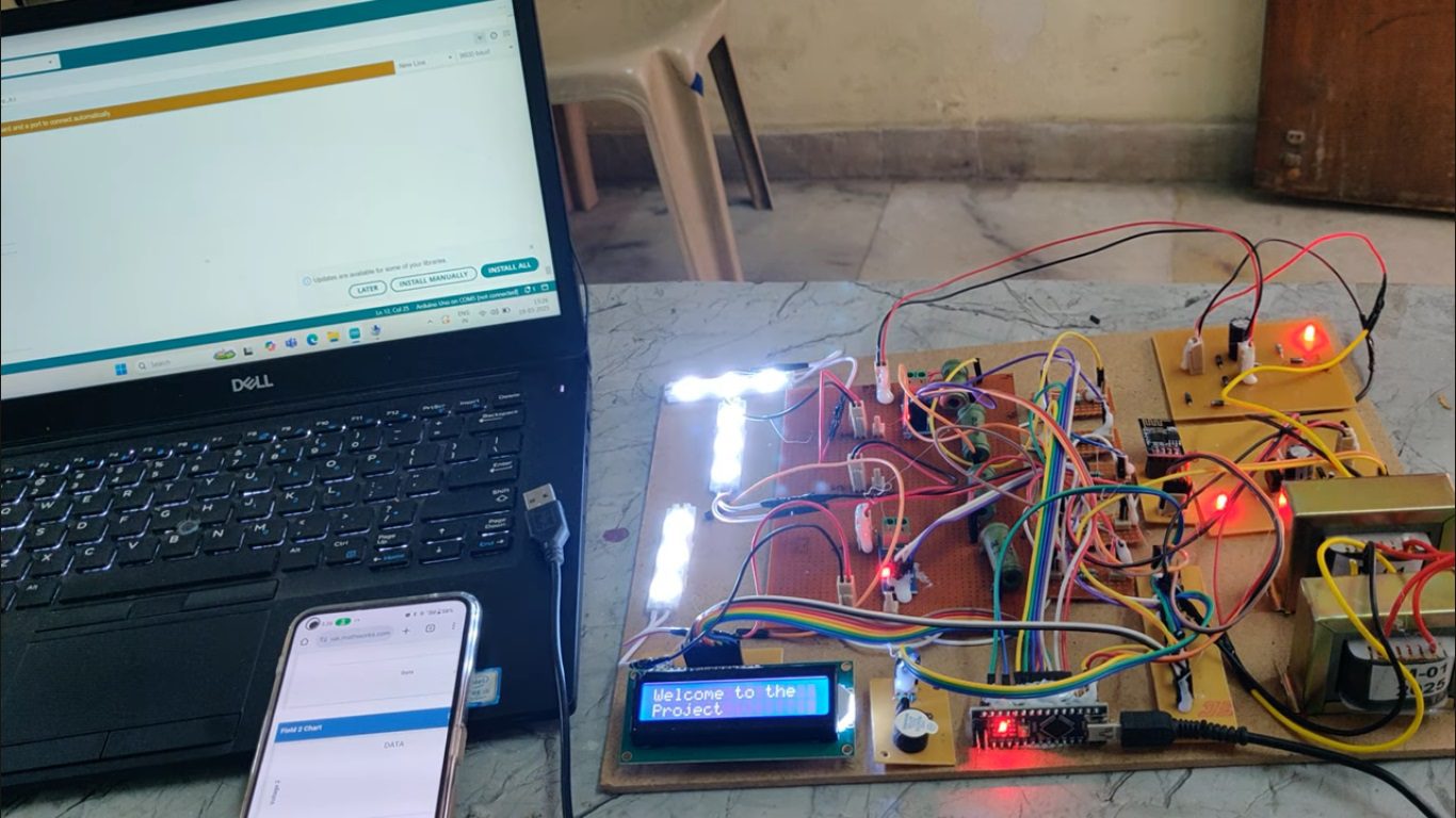 HVS-4893. Fault identification system with IoT monitoring on Thingspeak - Open circuit, short circuit fault