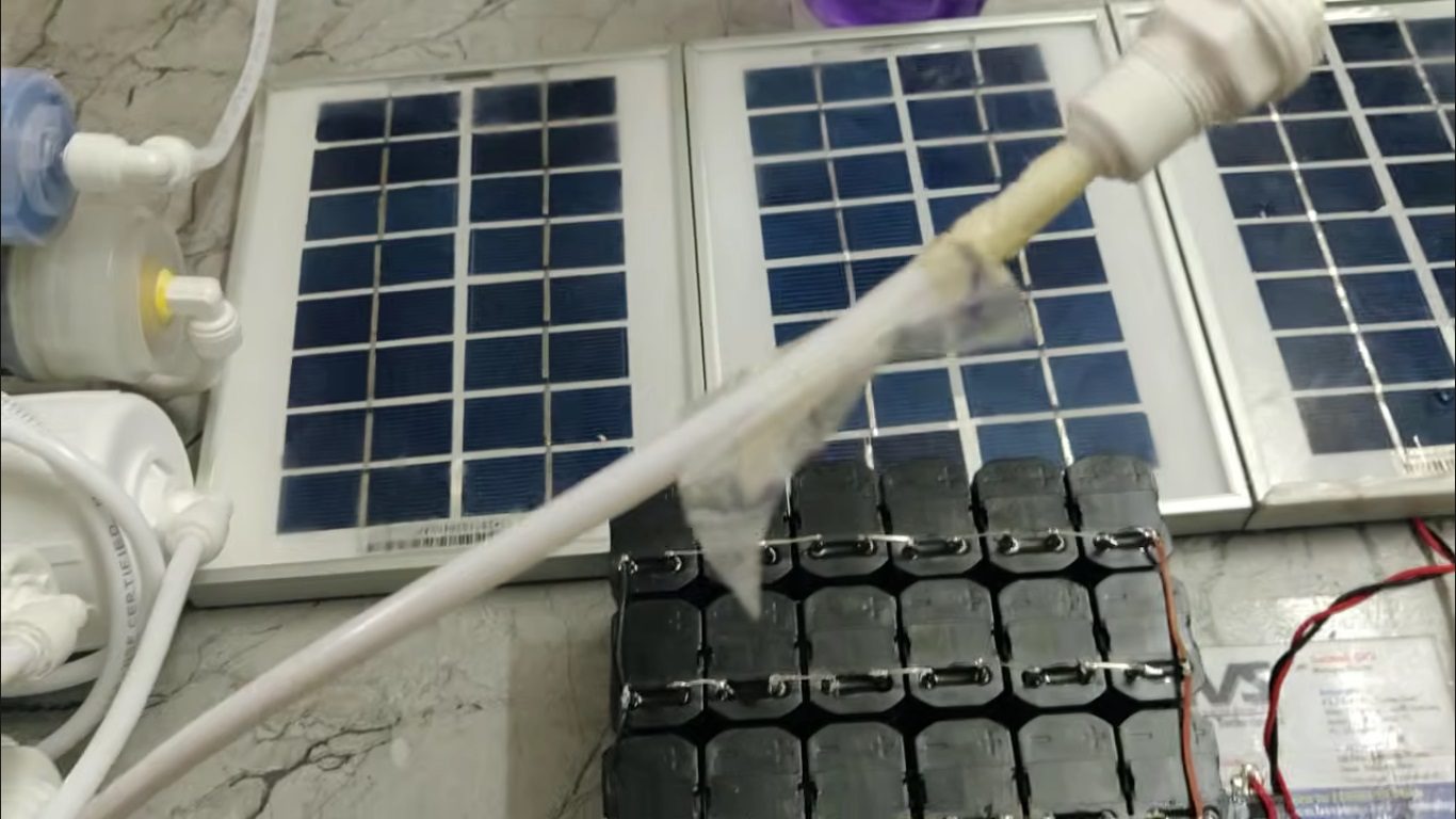 HVS-4932. Fabrication of Solar Water Purification system using UV, RO, TDS, Mineral, Alkaline, Nano and Copper