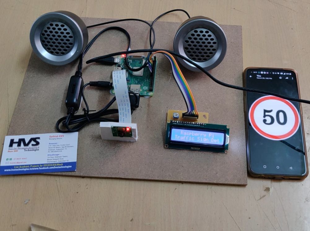 HVS-4962. Speed limit Traffic Sign detection using Raspberry pi ML with Voice announcing feature