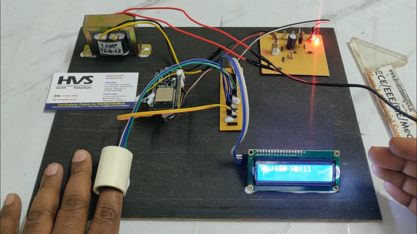 HVS-4766. Non-Invasive Haemoglobin and Glucometer using ESP32.