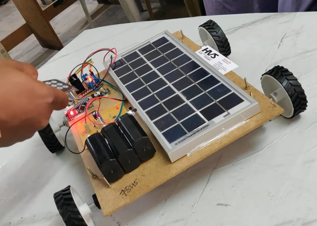 HVS-4839. Hybrid Solar power EV charging system in car with Remote control system.