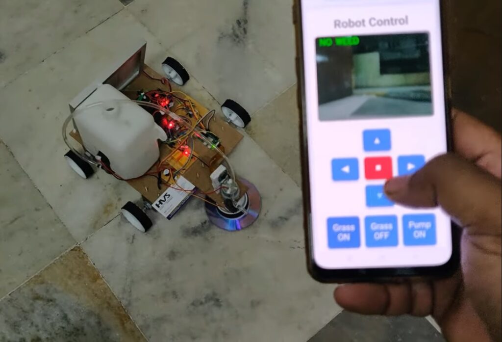 HVS-4973. Multi-purpose Agricultural Robot -Pesticides Sprayer &weed detection, cutter using image processing