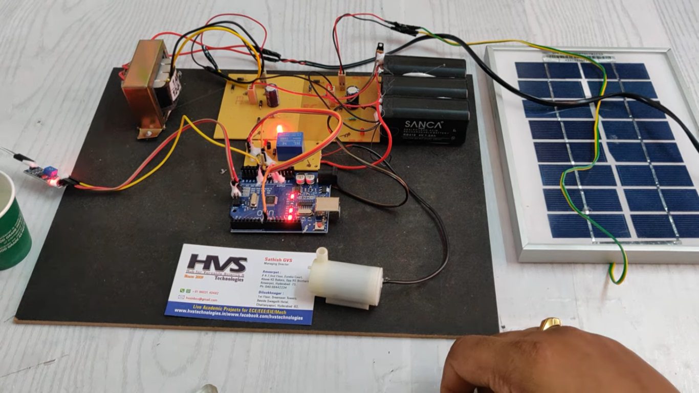 HVS-4861. Solar Energy Power Automated Energy System using Arduino and Soil Moisture Sensor Auto Irrigation.