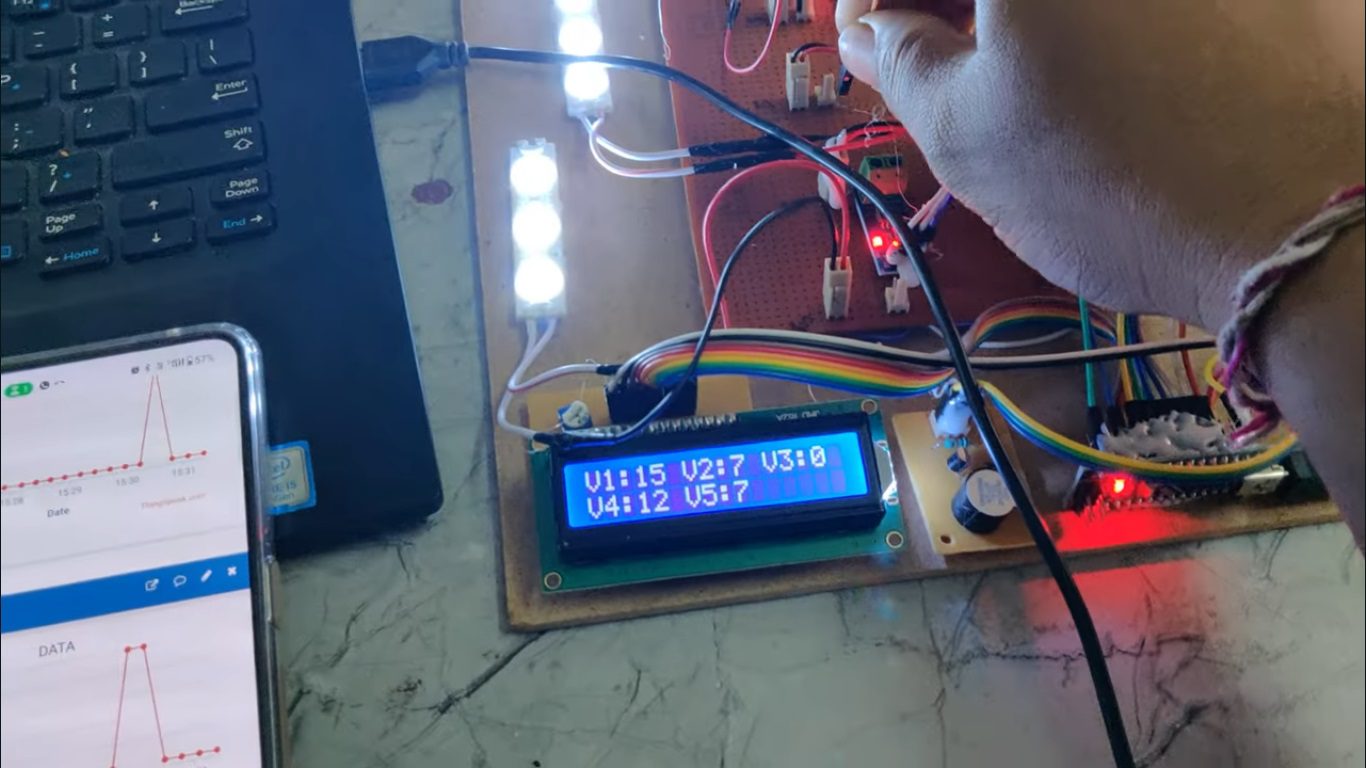 HVS-4893. Fault identification system with IoT monitoring on Thingspeak - Open circuit, short circuit fault