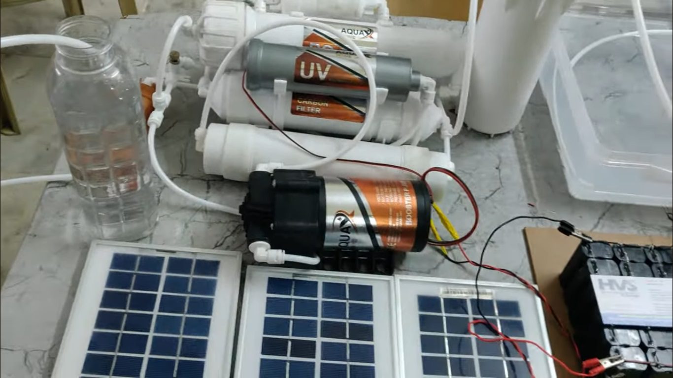 HVS-4918. Solar Powered Sea water desalination -Pre filter, sediment, carbon, RO, UV,TDS, Ultra filter,mineral