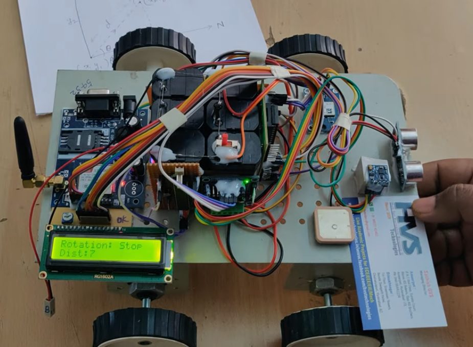 HVS-1707. Autonomous artificial intelligent robot, which can move based on the user instruction in shortest path with help of Digital Compass and GPS.