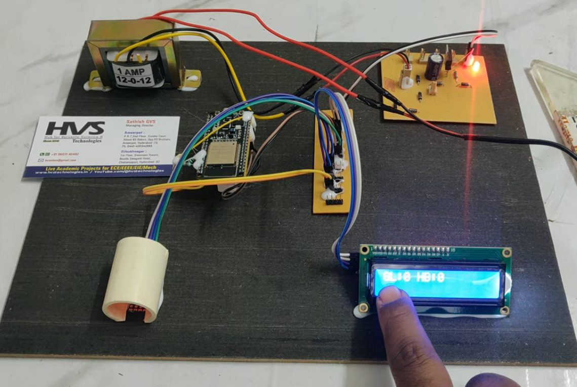 HVS-4766. Non-Invasive Haemoglobin and Glucometer using ESP32.