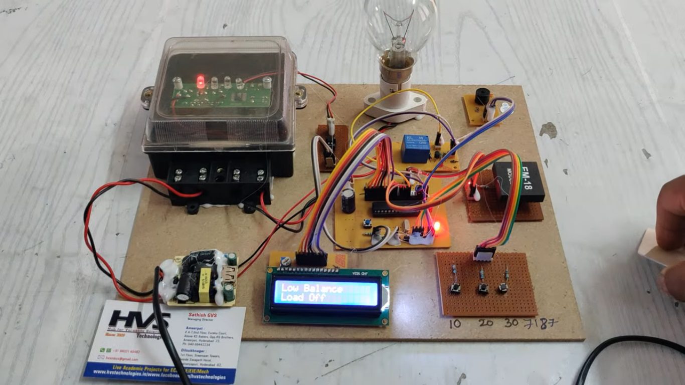 HVS-4859. Construction of Prepaid Energy KWH Meter using PIC microcontroller and RFID.