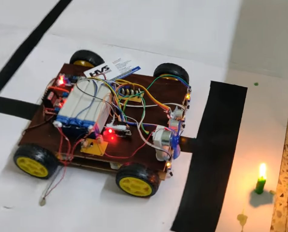 HVS-4879. Advanced Firefighting Robot with Line Following