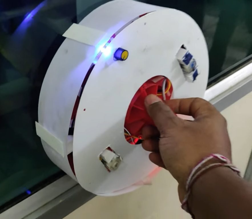 HVS-4878. Wall Climbing Robot Testing with Suction Mechanism
