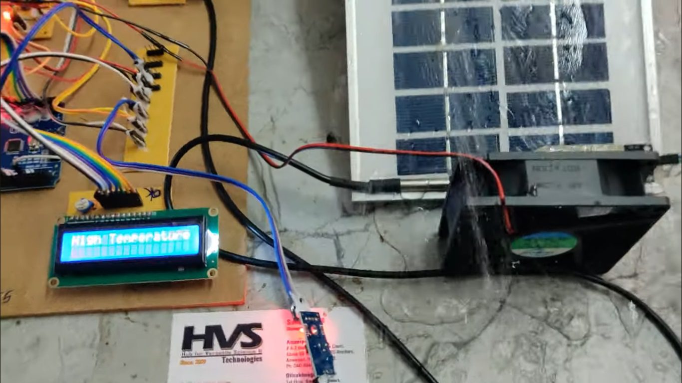 HVS-4900. Smart Temperature Dependent cooling of Solar Panel Using Arduino UNO and Thingspeak