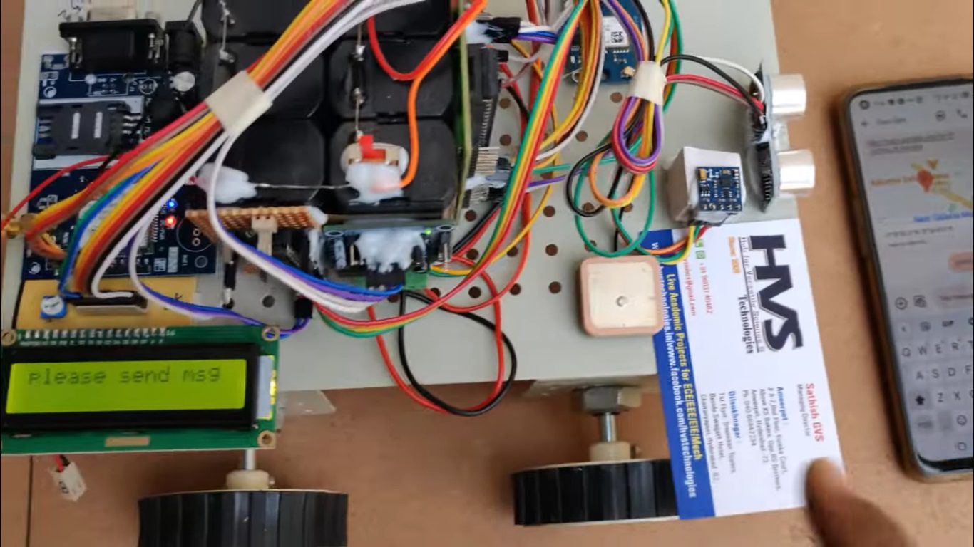 HVS-1707. Autonomous artificial intelligent robot, which can move based on the user instruction in shortest path with help of Digital Compass and GPS.