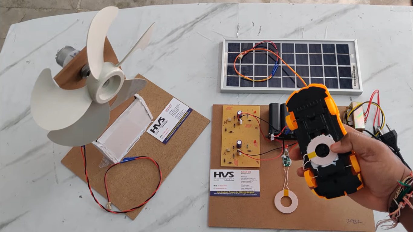 HVS-4934. Solar and Wind Based Wireless power transmission for EV battery charging system