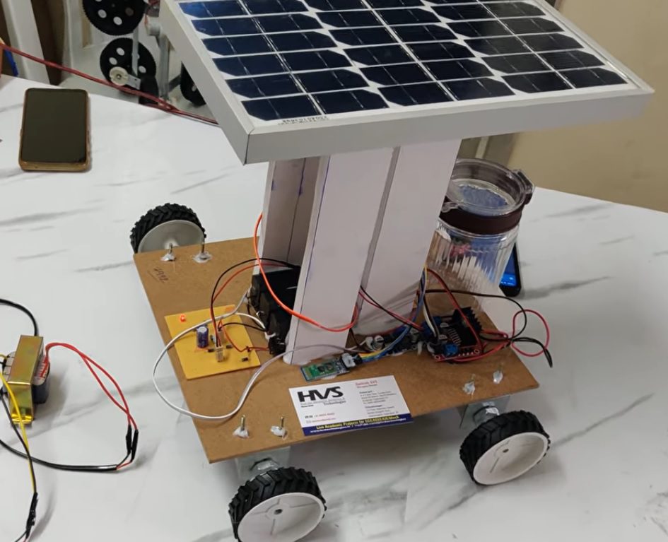 HVS-4995. Solar powered Seed Sprayer Control through Bluetooth Mobile