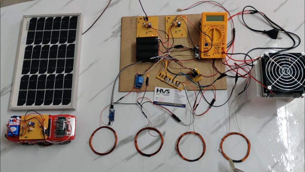 HVS-4985. Solar & Thermo Electric Power Generation Wireless Dynamic and Static E V Charging Station