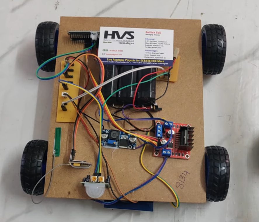 HVS-5089. Mobile Phone Controlled Live Human being and Bomb Detecting Robot