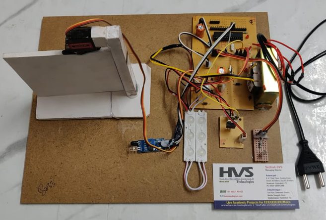 HVS-1186. Automatic Door opening and Room Illumination Control system using IR and LDR sensors.