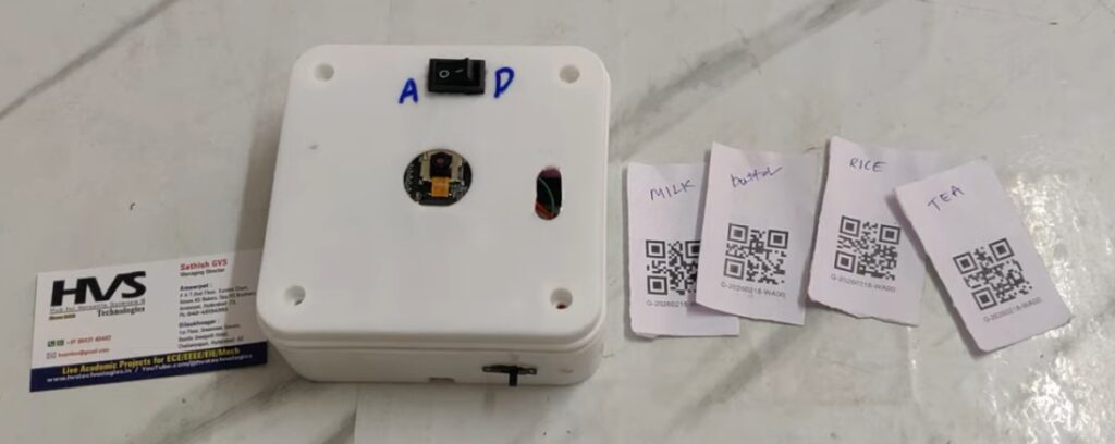 HVS-5028. Smart shopping Cart using ESP32-CAM QR code Scanning