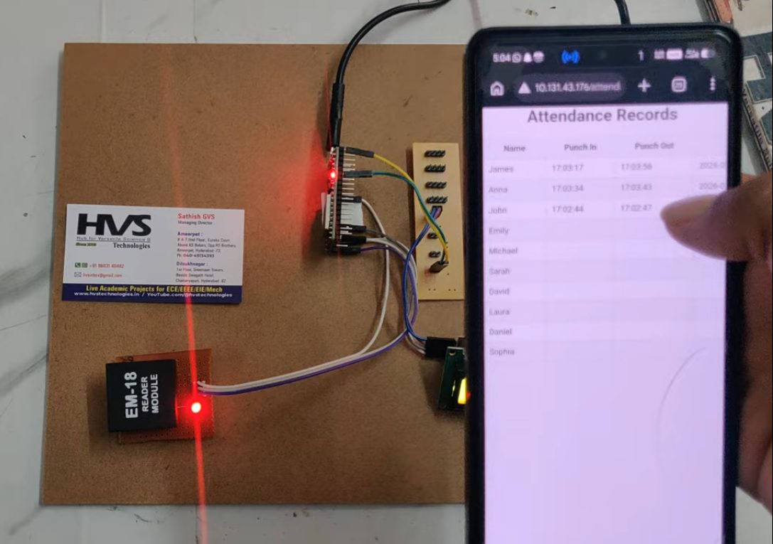 HVS-5088. RFID based attendance system with ESP32