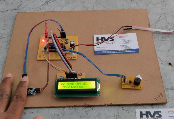 HVS-1180. Human Body Temperature and Heart Rate Monitoring on LCD display.