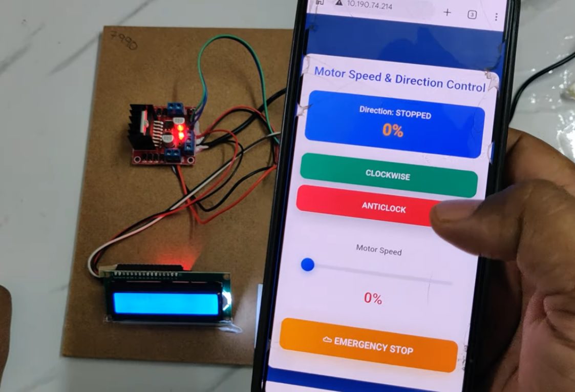HVS-4988. IoT based DC motor Speed and Direction controlling using NodeMCU.