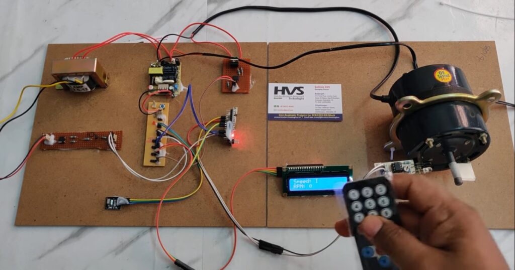 HVS-5018. Thyristor power control of single phase induction motor using IR Remote