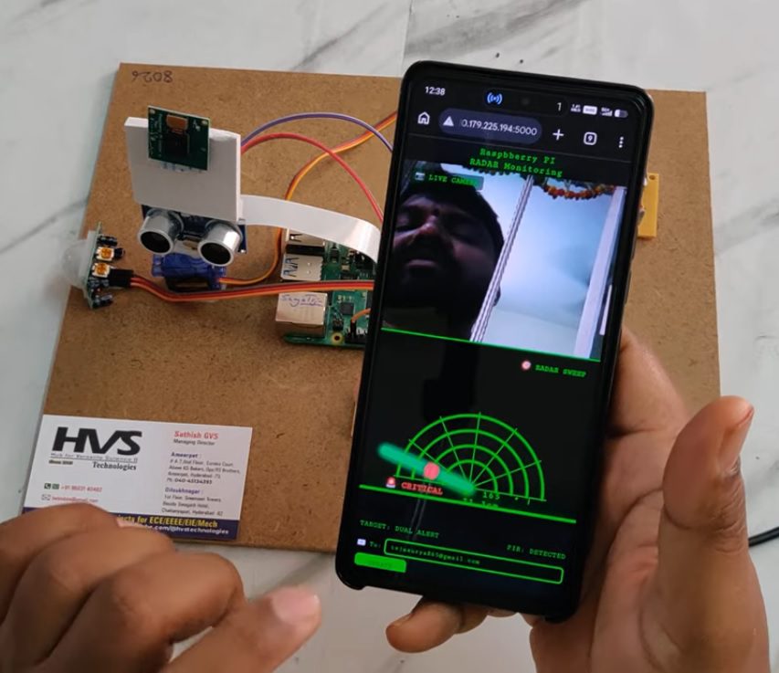 HVS-5024. RADAR Surveillance using Multi-Sensor Fusion using Raspberry pi and Pi camera.