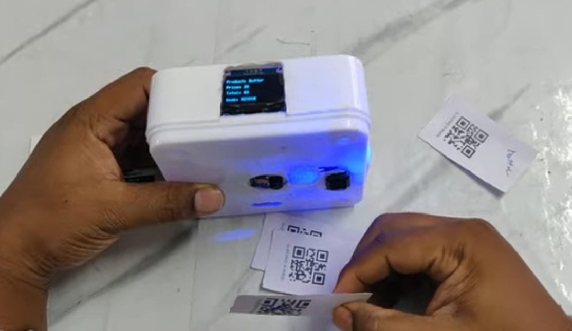 HVS-5028. Smart shopping Cart using ESP32-CAM QR code Scanning