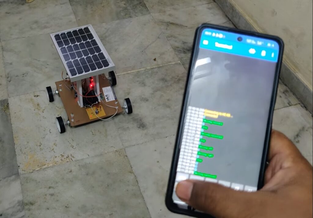 HVS-4995. Solar powered Seed Sprayer Control through Bluetooth Mobile