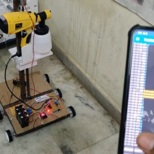 HVS-4996. Wall Painting Robot using Spraying Gun - Control through Bluetooth