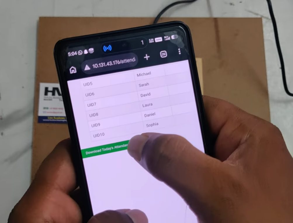 HVS-5088. RFID based attendance system with ESP32