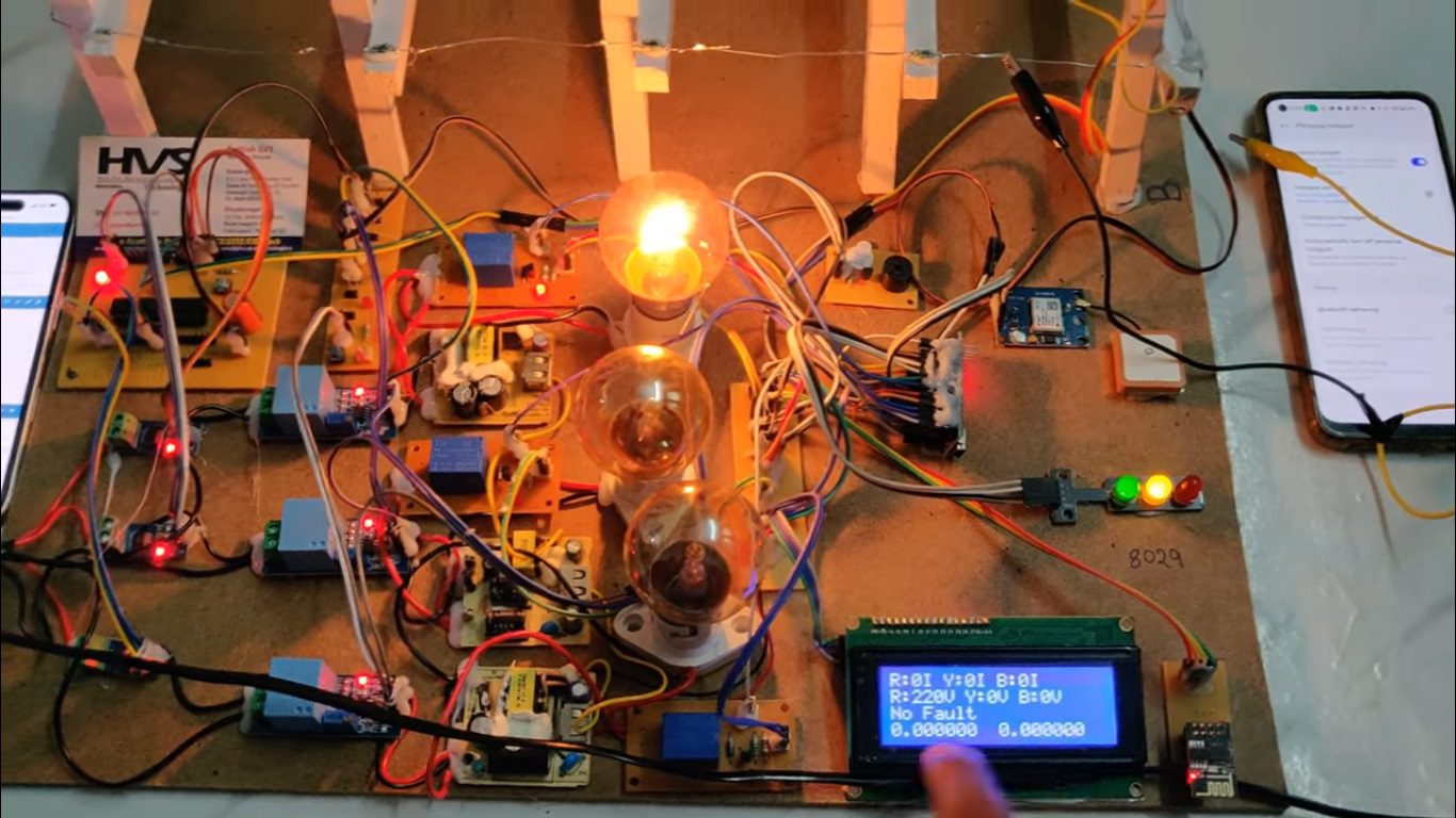 HVS-5015. Three phase transmission line fault detection and analysis with Thingspeak and GPS