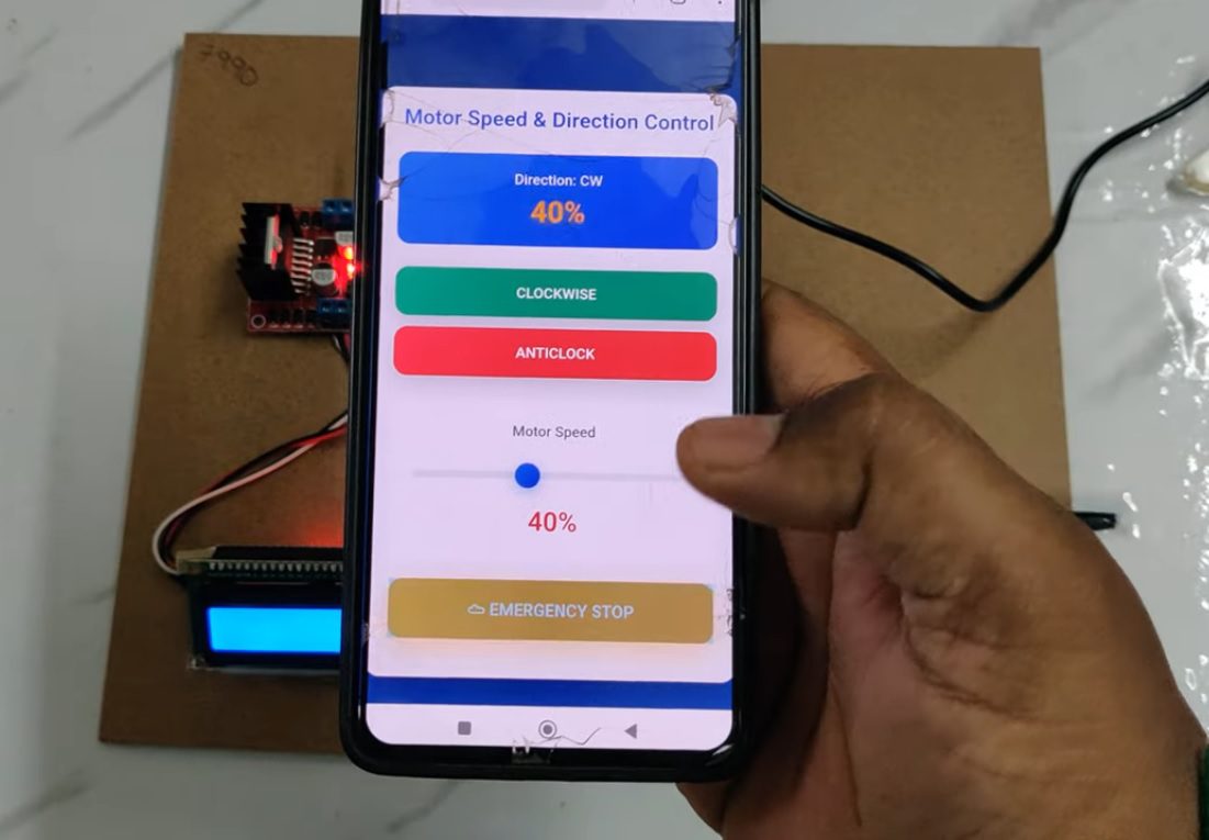 HVS-4988. IoT based DC motor Speed and Direction controlling using NodeMCU.
