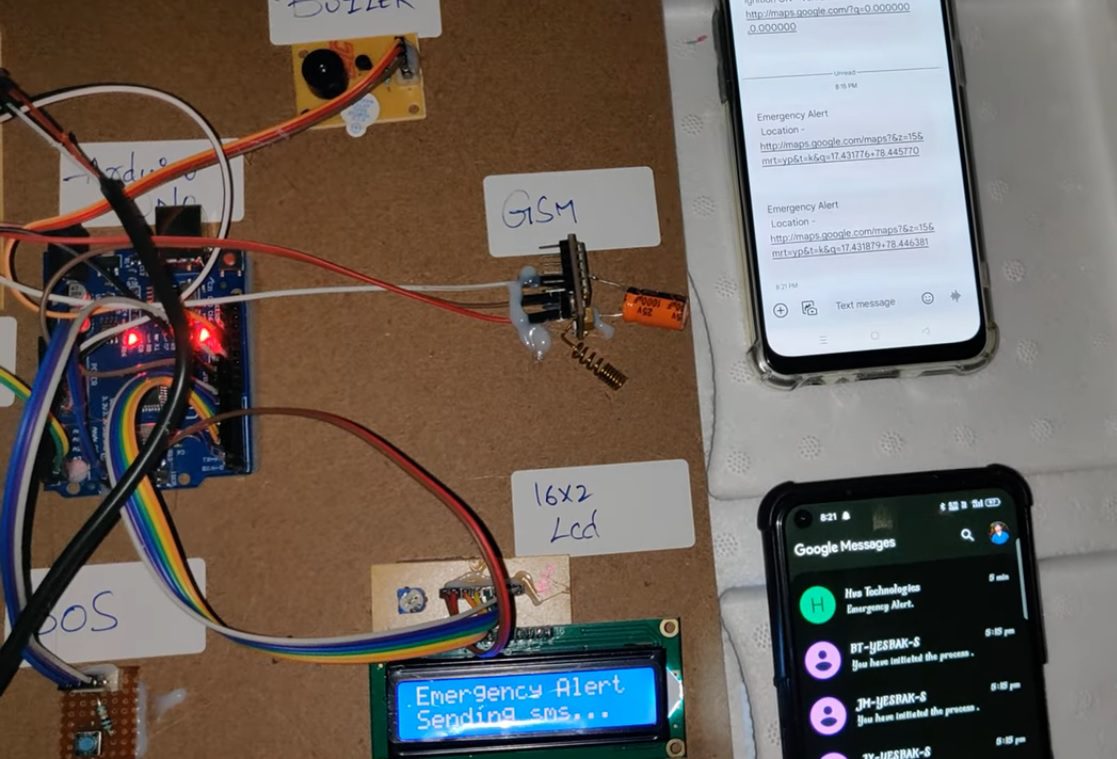HVS-5048. Women safety System with Heart Beat and SPO2 monitoring.