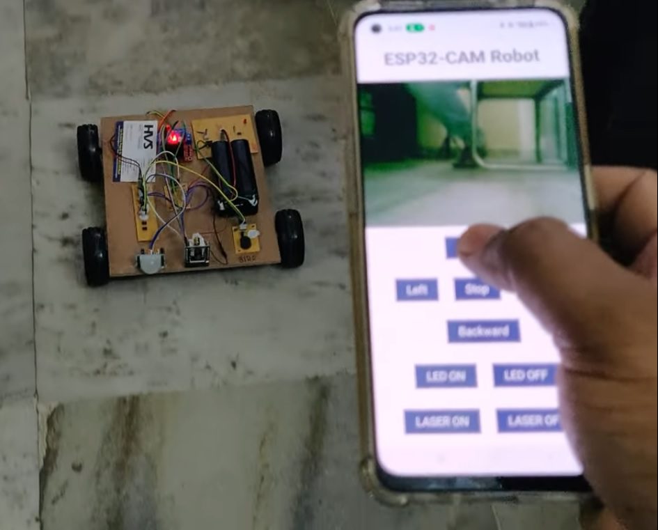HVS-5054. IOT based spy robot with LASER gun with PIR sensor.