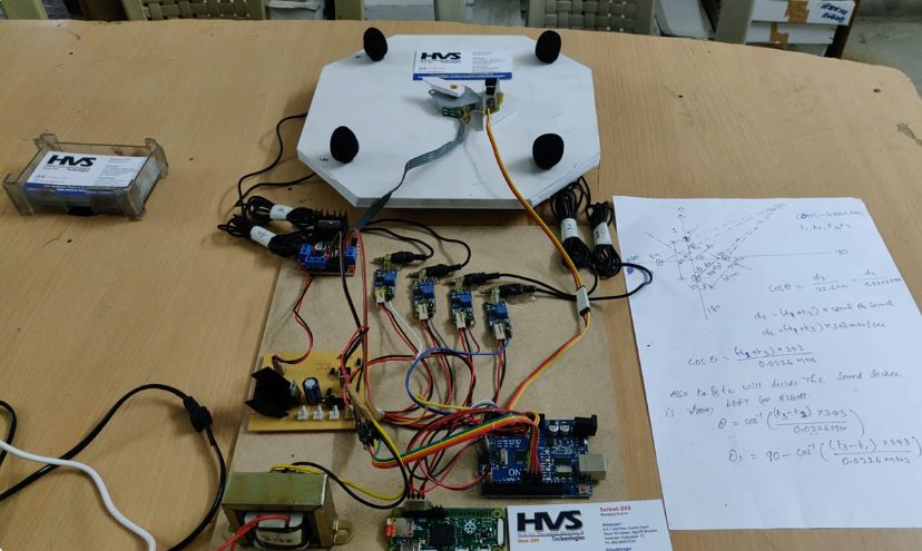 HVS-2776. Angle of Sound source estimation using microphones array - ARDUINO UNO, RASPBERRY PI, TDOA-1