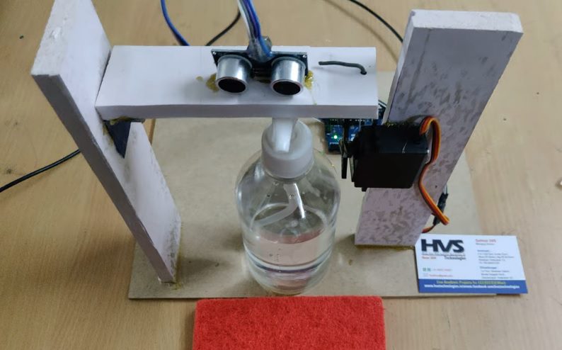 HVS-2798 Automatic Hand Sanitizer using ARDUINO SR04 SERVO