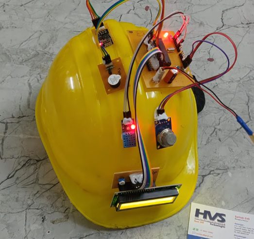 HVS-2600 Smart Helmet for Coal Mines Safety Monitoring and Alerting.