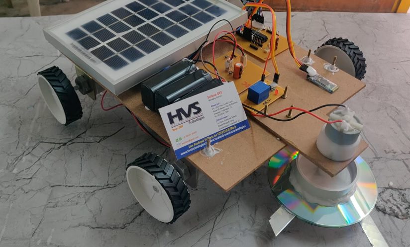 HVS-3252. Bluetooth Based Automatic Solar Grass Cutter.