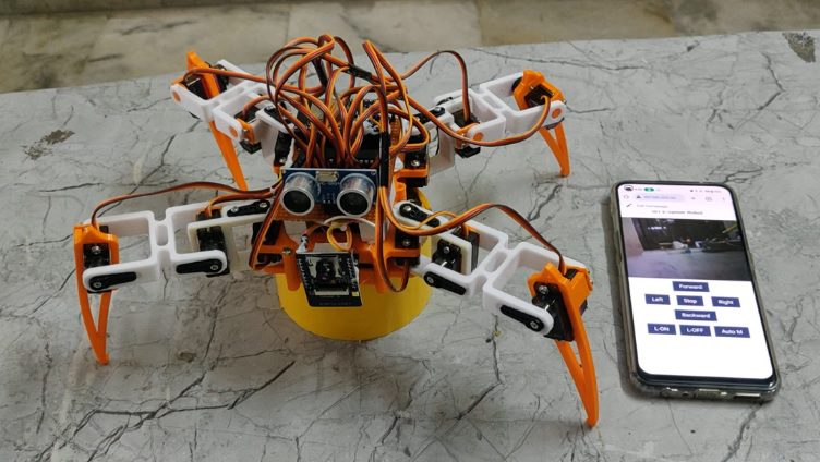 HVS-902. Quadruped Robot with Both Manual and Autonomous Control Modes