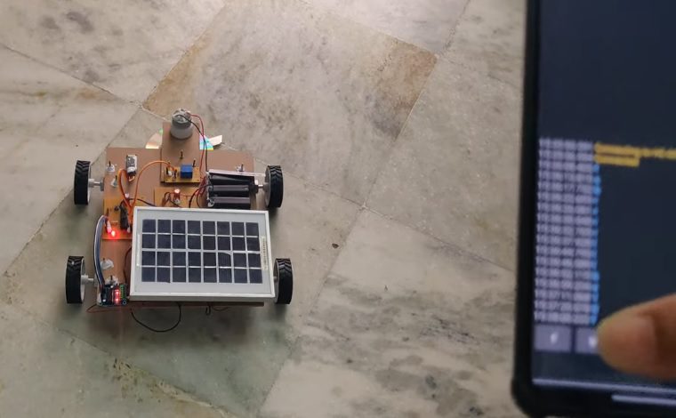 HVS-3252. Bluetooth Based Automatic Solar Grass Cutter.