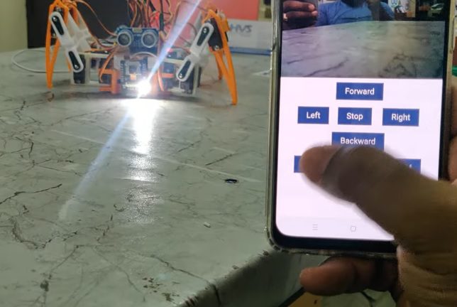 HVS-902. Quadruped Robot with Both Manual and Autonomous Control Modes