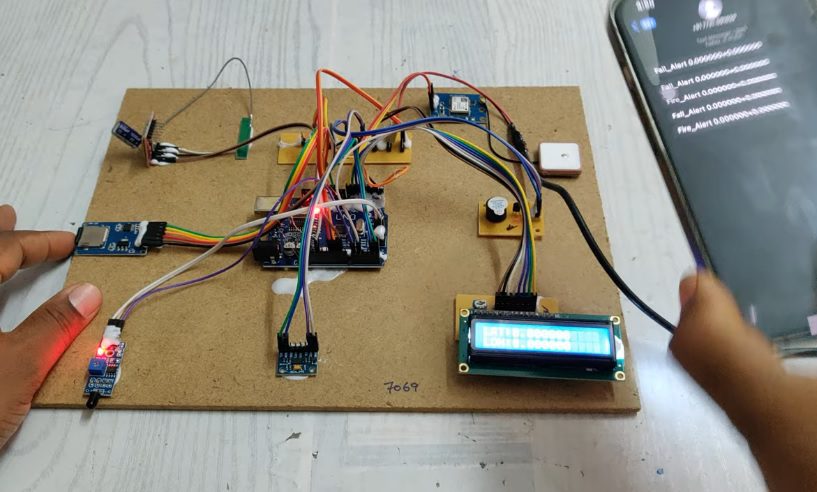 HVS-2502. Location Based Accident SMS alerts with Data Log and Fire Alerts using ARDUINO