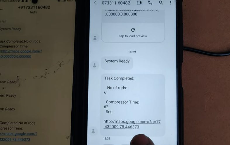 HVS-2713. Microcontroller Based Borewell Vehicle Status Informer Using GSM.