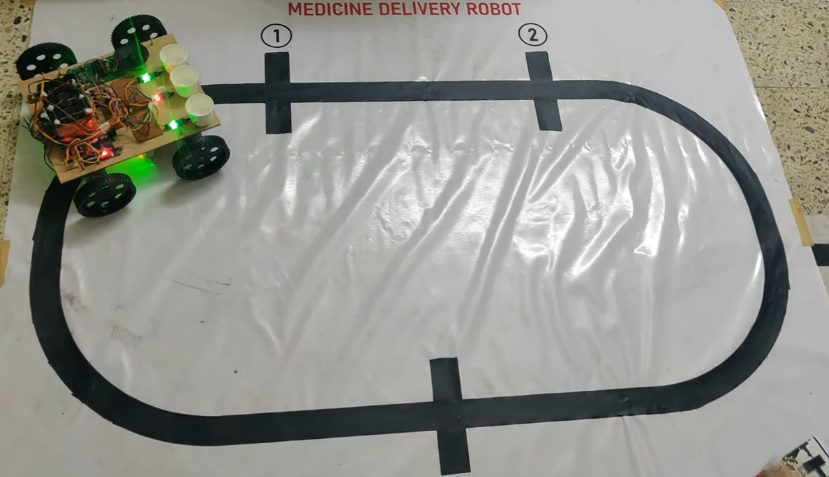 HVS-3072. Medicine Delivery Robot using arduino.