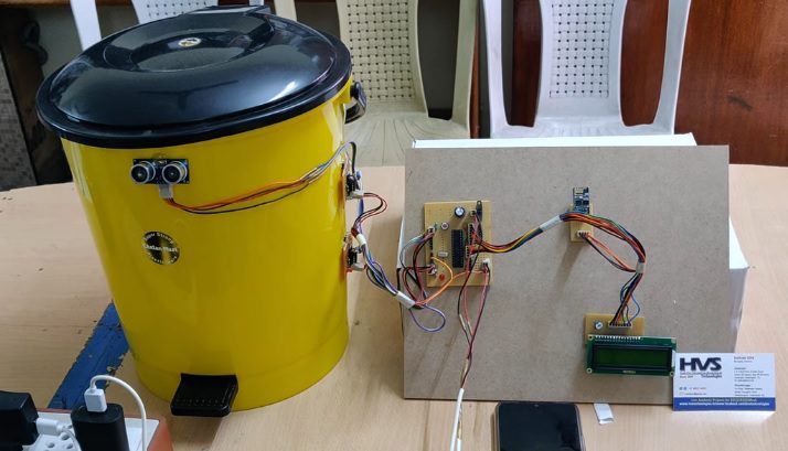 HVS-3095. Smart Dustbin Using ESP8266 Blynk App Notification.