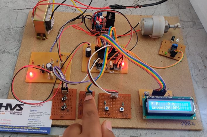 HVS-3153. Four quadrant operation of DC Motor using PIC Microcontroller with speed monitoring